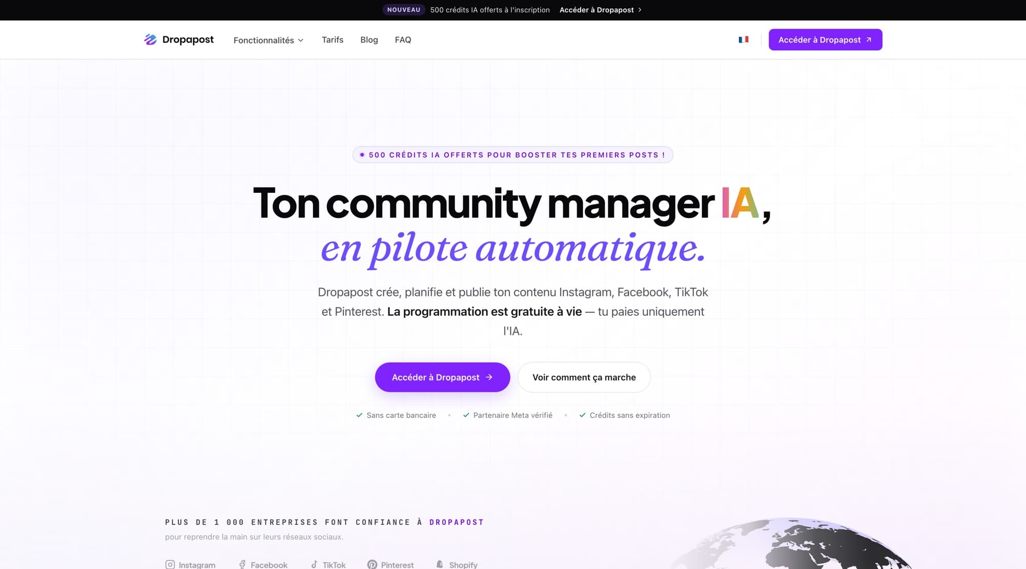 Dropapost — le pilote automatique des réseaux sociaux, ton community manager IA